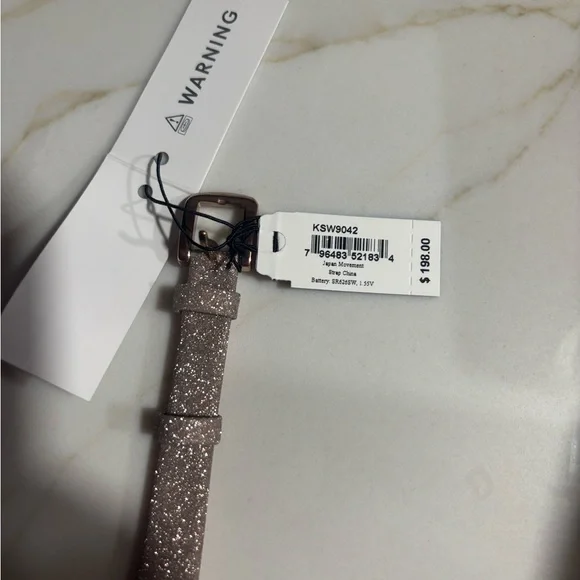 Kate Spade Women's Holland Three-Hand Rose Gold-Tone Glitter Leather Watch - Picture 5 of 5